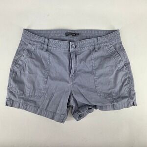 Prana Shorts Women 14 Gray Organic Cotton Stretch Gorpcore Outdoorsy Hiking